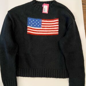 Edikted Black Sweater with Flag Design
